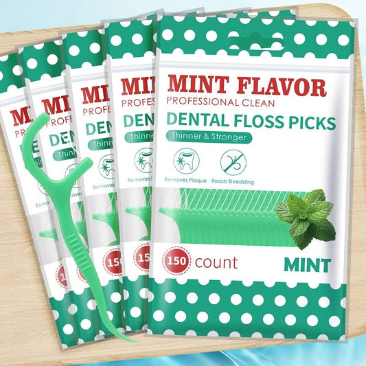 Mint Dental Floss Picks in Bulk – 750/300/150/50pcs | Freshen Breath & Deep Clean Teeth for Work, Travel & Daily Use - Velura