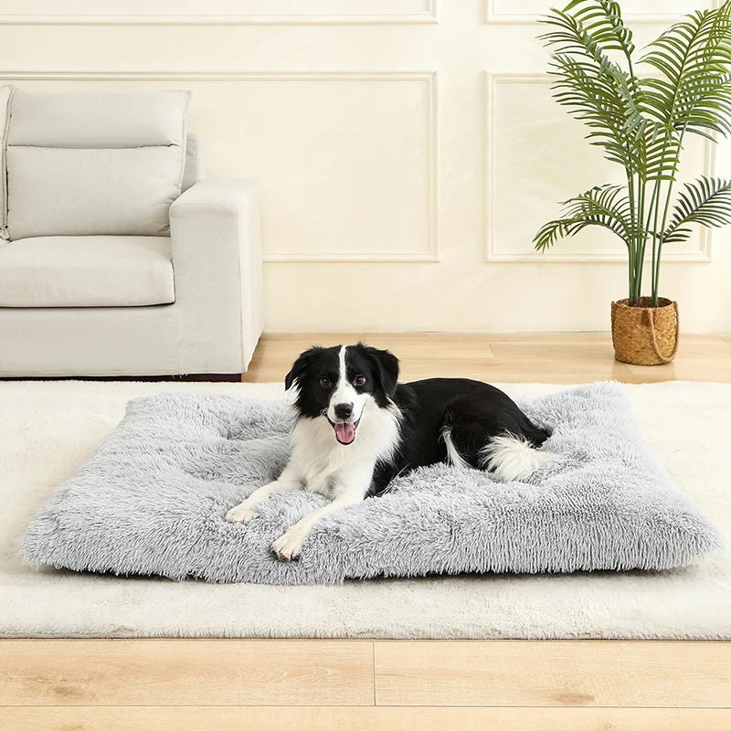 🐾 Deluxe Plush Washable Dog Bed – Anti - Slip Pet Sleeping Mat (35"x23") | Comfortable Kennel Pad for Large, Medium & Small Dogs - Velura