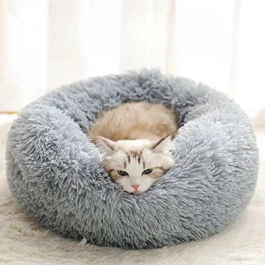 Plush Pet Nest Winter Cat Nest Dog Nest Warm Detachable and Washable Round Cat Nest Pet Bed Seasonal Universal Decoration Home - Velura