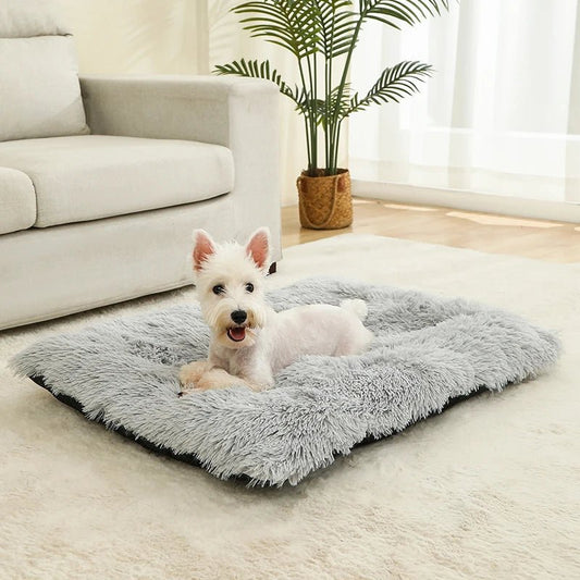 🐾 Deluxe Plush Washable Dog Bed – Anti - Slip Pet Sleeping Mat (35"x23") | Comfortable Kennel Pad for Large, Medium & Small Dogs - Velura